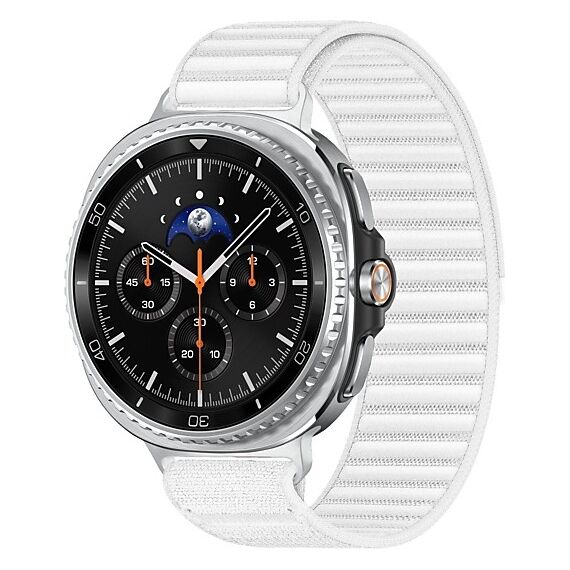 Galaxy Watch8 Classic | 46 мм | Black | Fabric/White | S/M, Размер: 46 мм, Цвет: Black, Тип ремешка: Fabric, Цвет ремешка: White, Размер ремешка: S/M, Подключение часов: Bluetooth / Wi-Fi